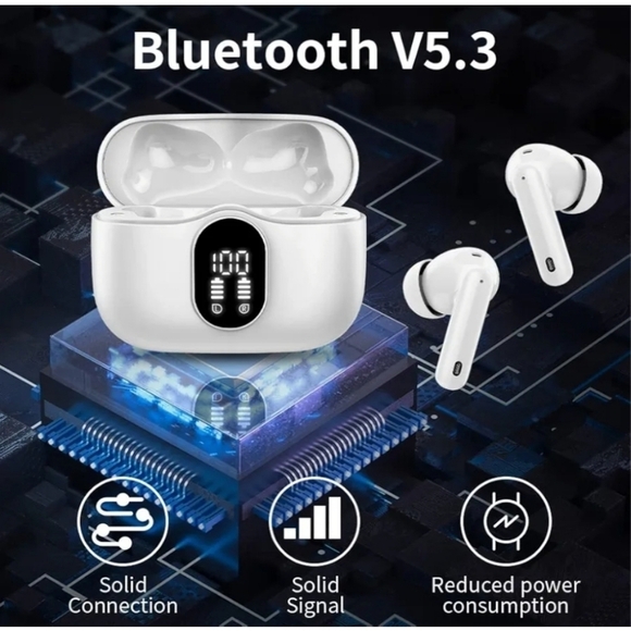 New A3 Pro Wireless Earbuds – Bluetooth 5.4, Noise Canceling & LED Dis  - White - Picture 7 of 12